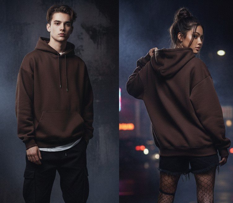 The Dark Aesthetic Brown Hoodie - Gen Z Street Style Essential Highlights the aesthetic a Premium | - Image 5