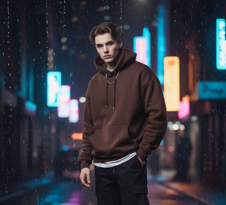 The Dark Aesthetic Brown Hoodie - Gen Z Street Style Essential Highlights the aesthetic a Premium | - Image 4