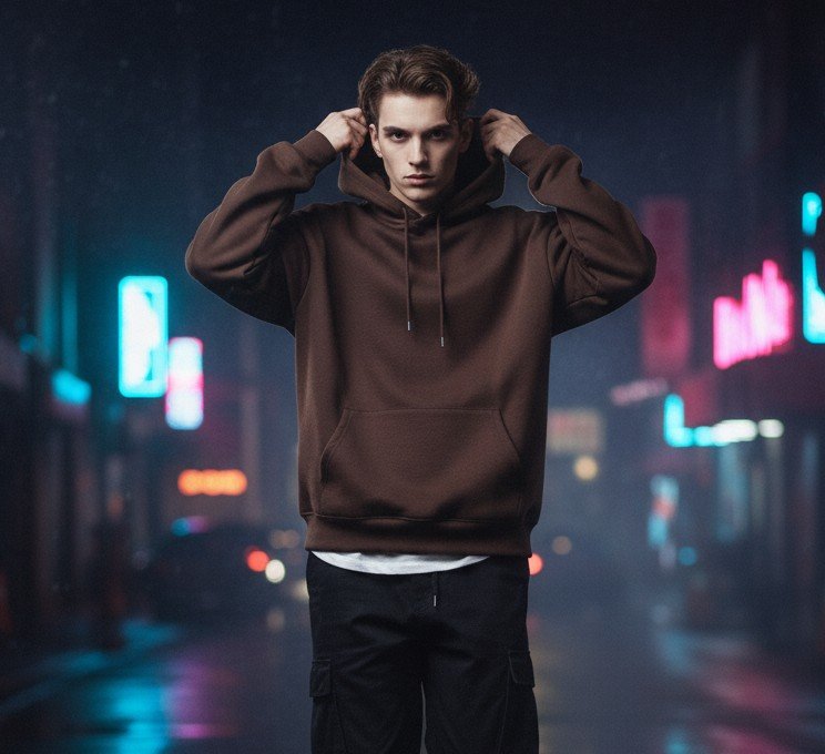 The Dark Aesthetic Brown Hoodie - Gen Z Street Style Essential Highlights the aesthetic a Premium | - Image 3