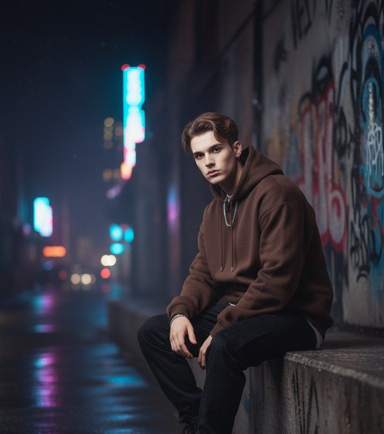 The Dark Aesthetic Brown Hoodie - Gen Z Street Style Essential Highlights the aesthetic a Premium | - Image 2