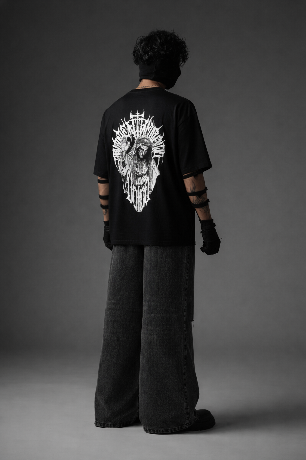 Different. Gothic Back Print Oversized T-Shirt for Men & Women - Image 4