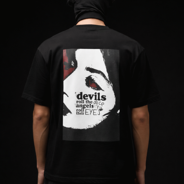 Dark Aesthetic Devil Graphic Black Oversized Streetwear T-Shirt