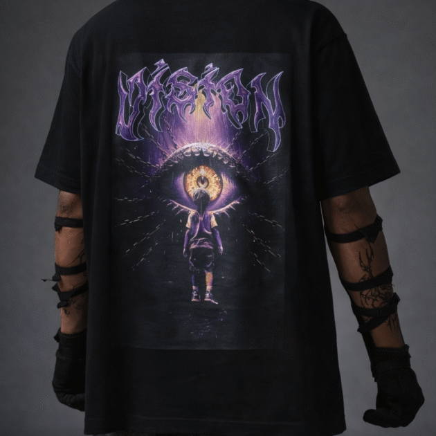 VISION Dark Aesthetic Oversized Graphic T-Shirt (Unisex)
