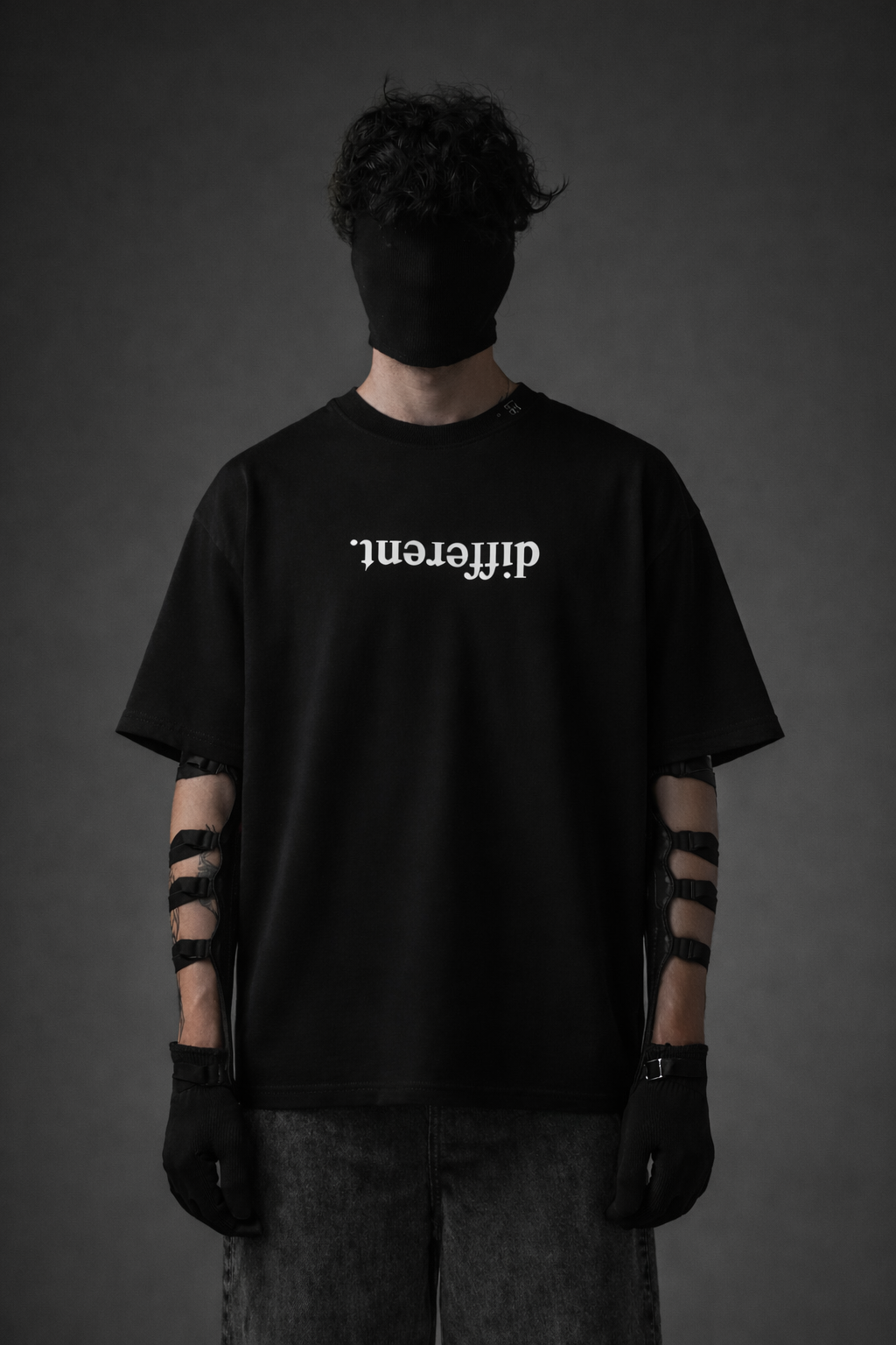 Different. Gothic Back Print Oversized T-Shirt for Men & Women - Image 2