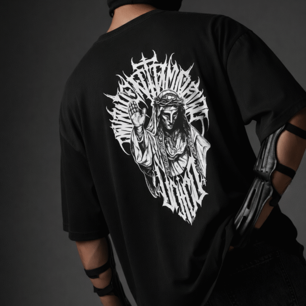 Different. Gothic Back Print Oversized T-Shirt for Men & Women