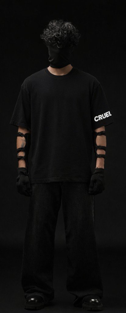 SINNER CRUEL™ Demon Skull Streetwear T-Shirt – Black Oversized Graphic Tee - Image 4