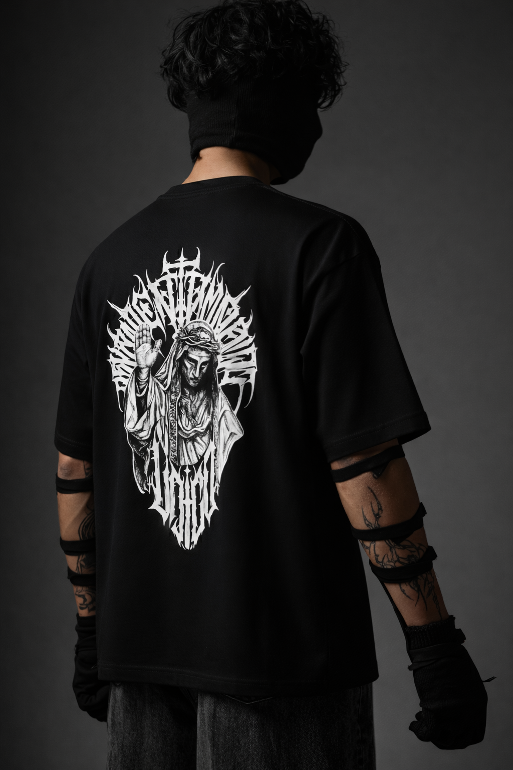 Different. Gothic Back Print Oversized T-Shirt for Men & Women - Image 3